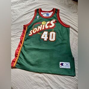 SOLD‼️ Vintage 90s Shawn Kemp Seattle SuperSonics Authentic Champion Jersey 44